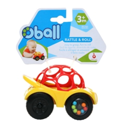 Oball Go grippers - Rattle & Roll - red